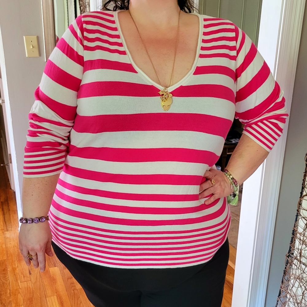 Lane Bryant Pink Lightweight Sweater Size 26/28 - Picture 1 of 11